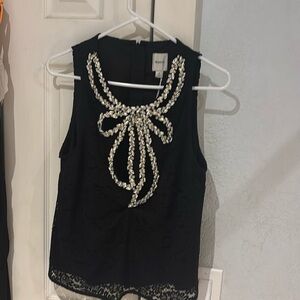 Maeve lace and jeweled sleeveless shirt